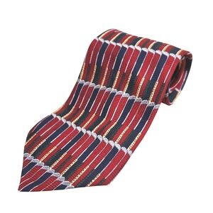 Crooks‎ & Creed London Necktie Mens Golf Clubs Silk Striped Red Blue USA